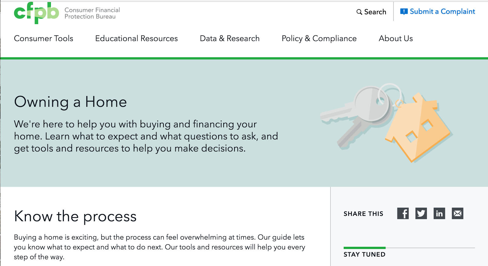 The Consumer Financial Protection Bureau's Owning a Home feature.